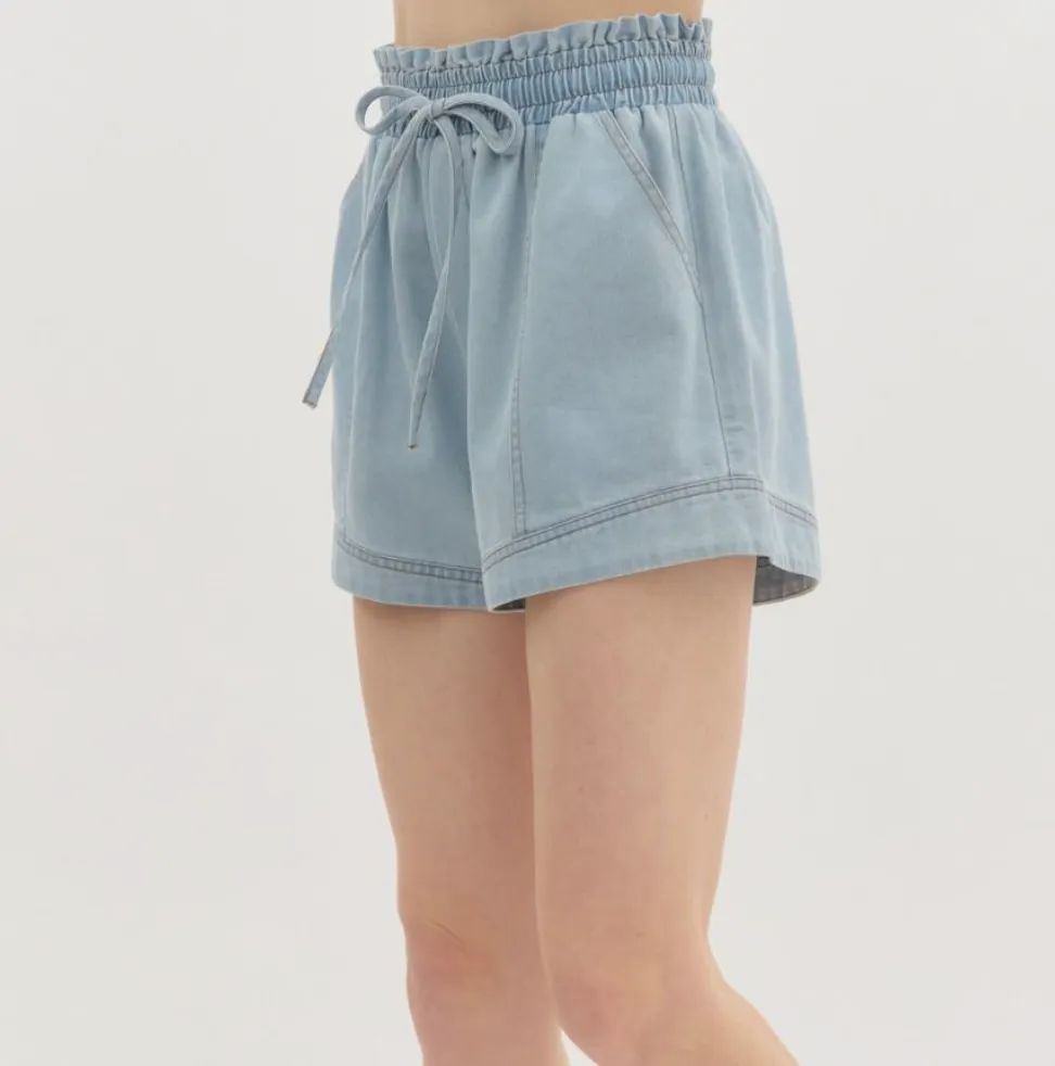 Denim High Waist Short
