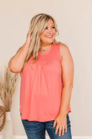 Devoted Darling Knit Tank Top- Coral