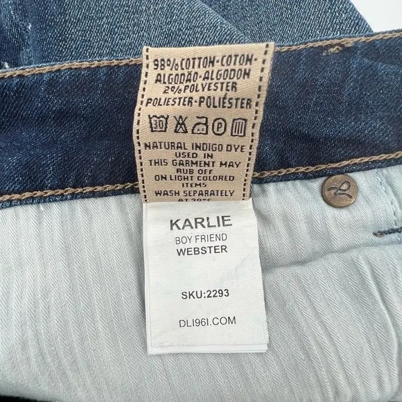 DL 1961 Karlie Boyfriend Cuffed Hem Jean Shorts Size 27 Junior’s