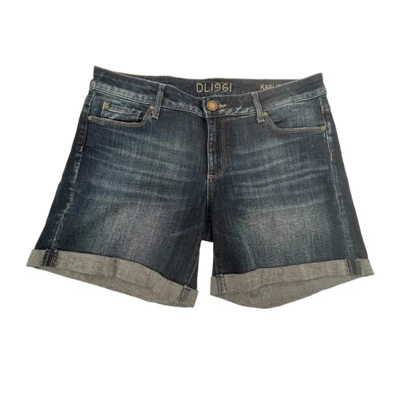 DL 1961 Karlie Boyfriend Cuffed Hem Jean Shorts Size 27 Junior’s