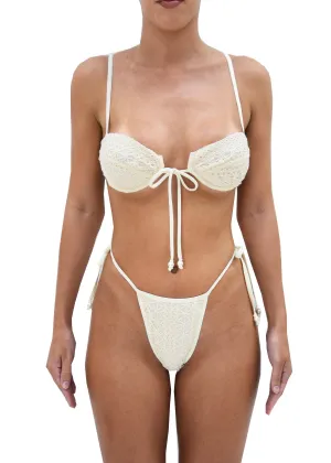 Dolce Vita Bikini Bottom | Beige Crochet