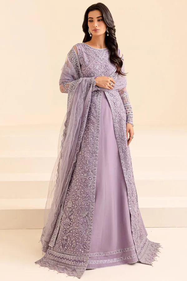 Elegant Lilac Shade Embroidered Pakistani Wedding Wear Gown Pishwas