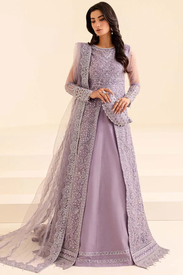 Elegant Lilac Shade Embroidered Pakistani Wedding Wear Gown Pishwas