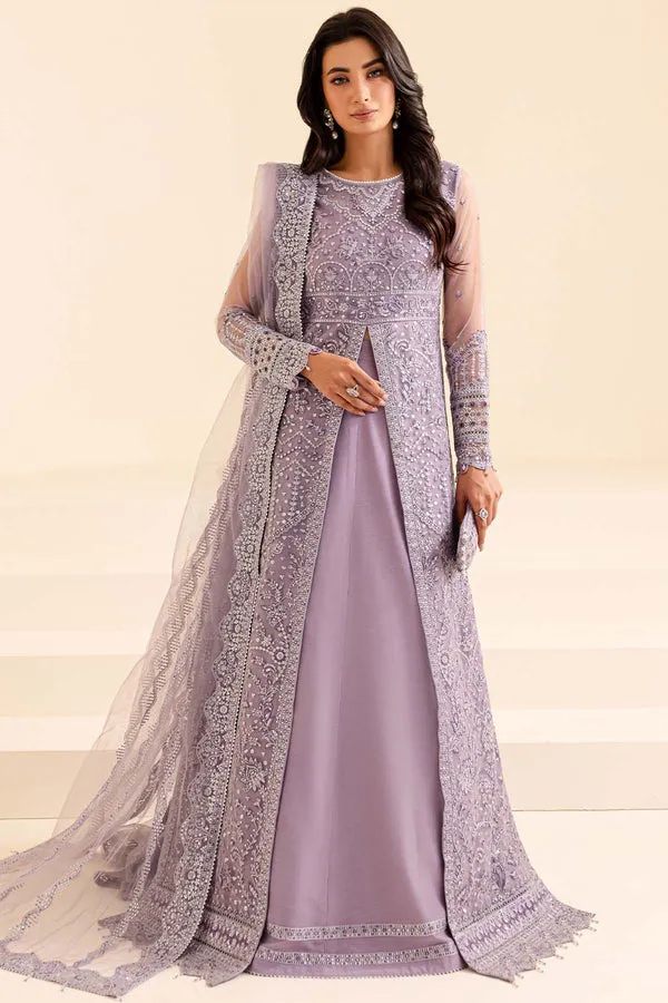 Elegant Lilac Shade Embroidered Pakistani Wedding Wear Gown Pishwas