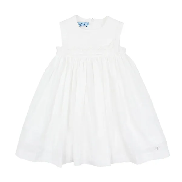 Embroidered bib cream dress by Mimisol