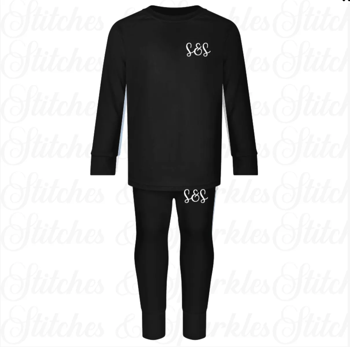 Embroidered Initials Loungewear Set