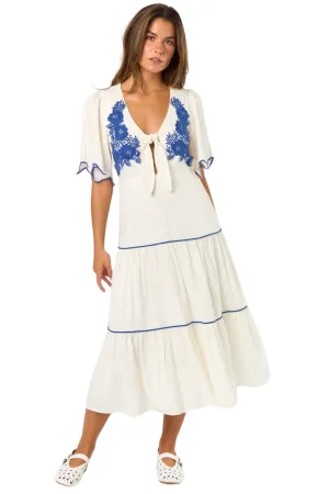 Embroidered Midi Dress