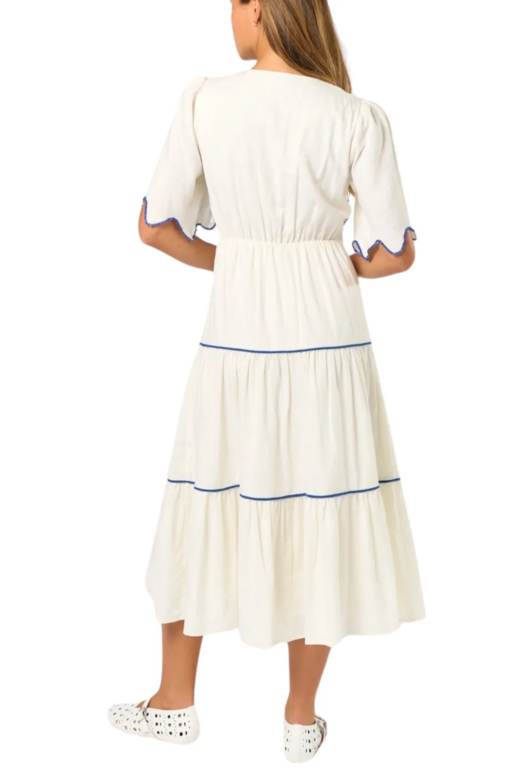 Embroidered Midi Dress