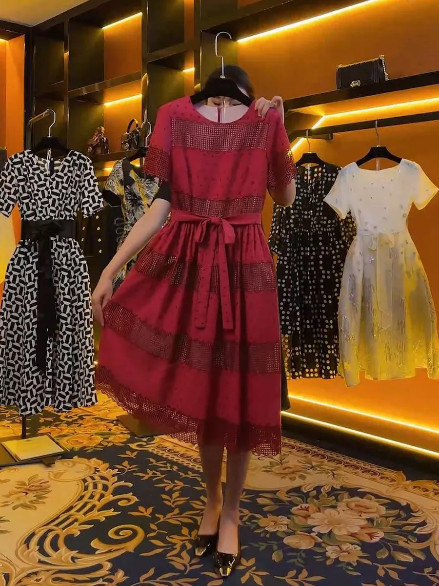 Embroidered Red Dress