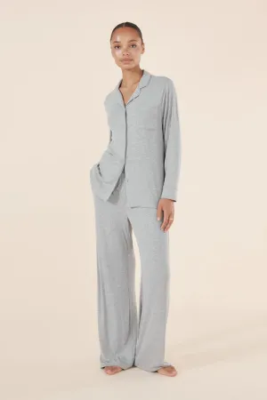 Emilia Ribbed Lounge PJ Set - Grey