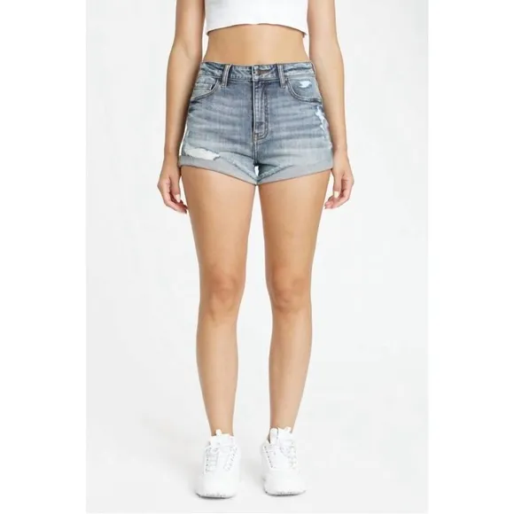 EUNINA NWT Kara Super High Rise Denim Jean Shorts Size M