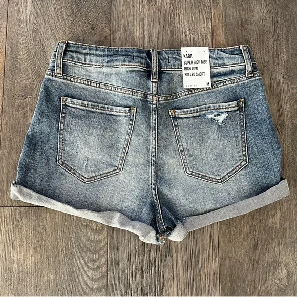 EUNINA NWT Kara Super High Rise Denim Jean Shorts Size M