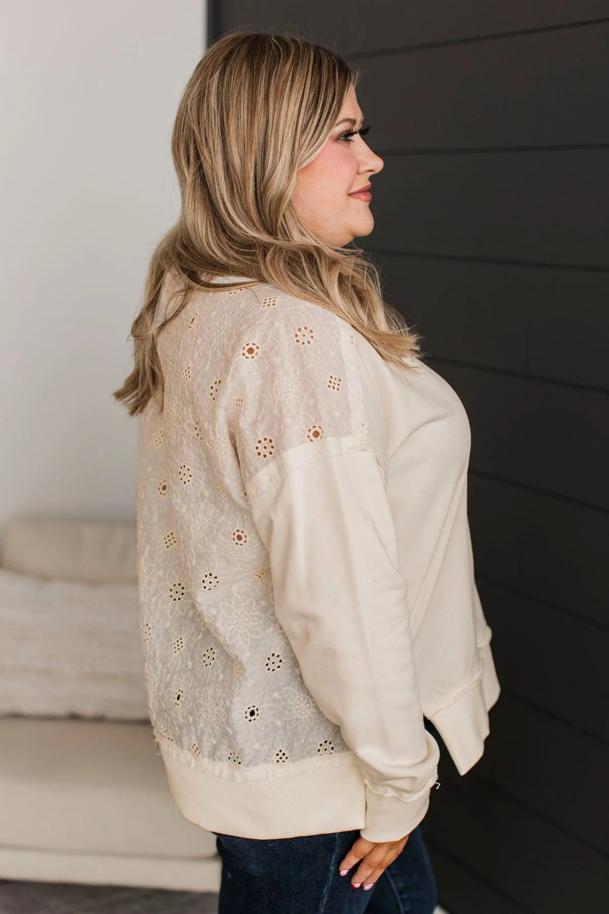 Fabulous Reputation Floral Pullover Top- Ivory