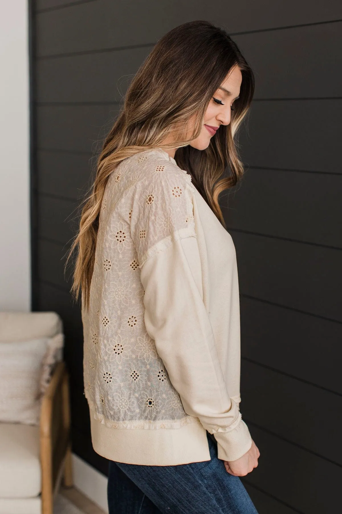 Fabulous Reputation Floral Pullover Top- Ivory