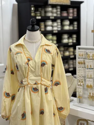 Fan Embroidered Dress
