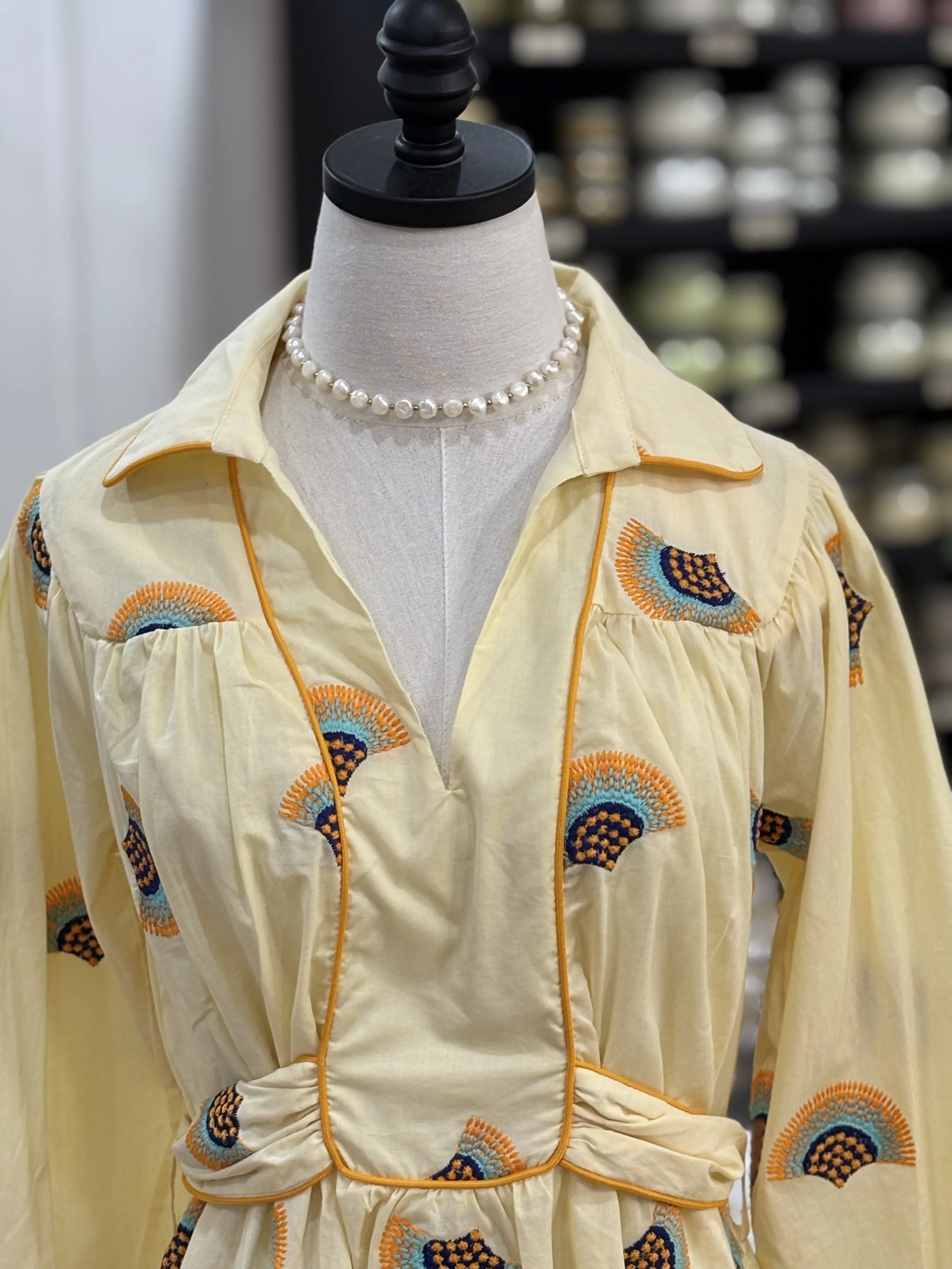 Fan Embroidered Dress