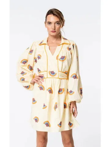 Fan Embroidered Dress