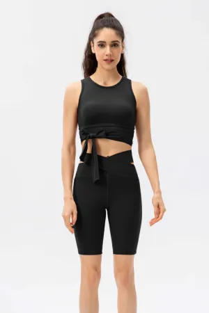 Feel Like Skin Crisscross Waist Biker Shorts