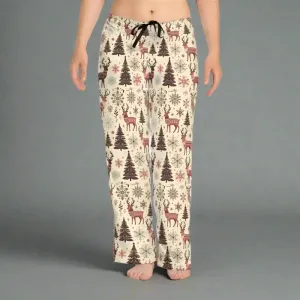 Festive Pajama Pants Reindeer Pattern Cozy Vibes