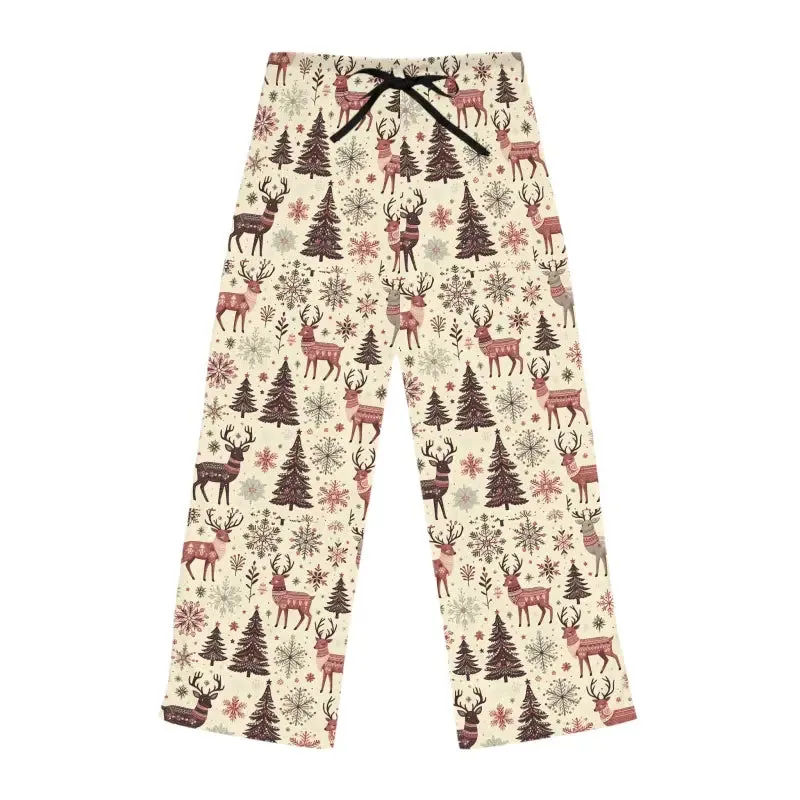 Festive Pajama Pants Reindeer Pattern Cozy Vibes