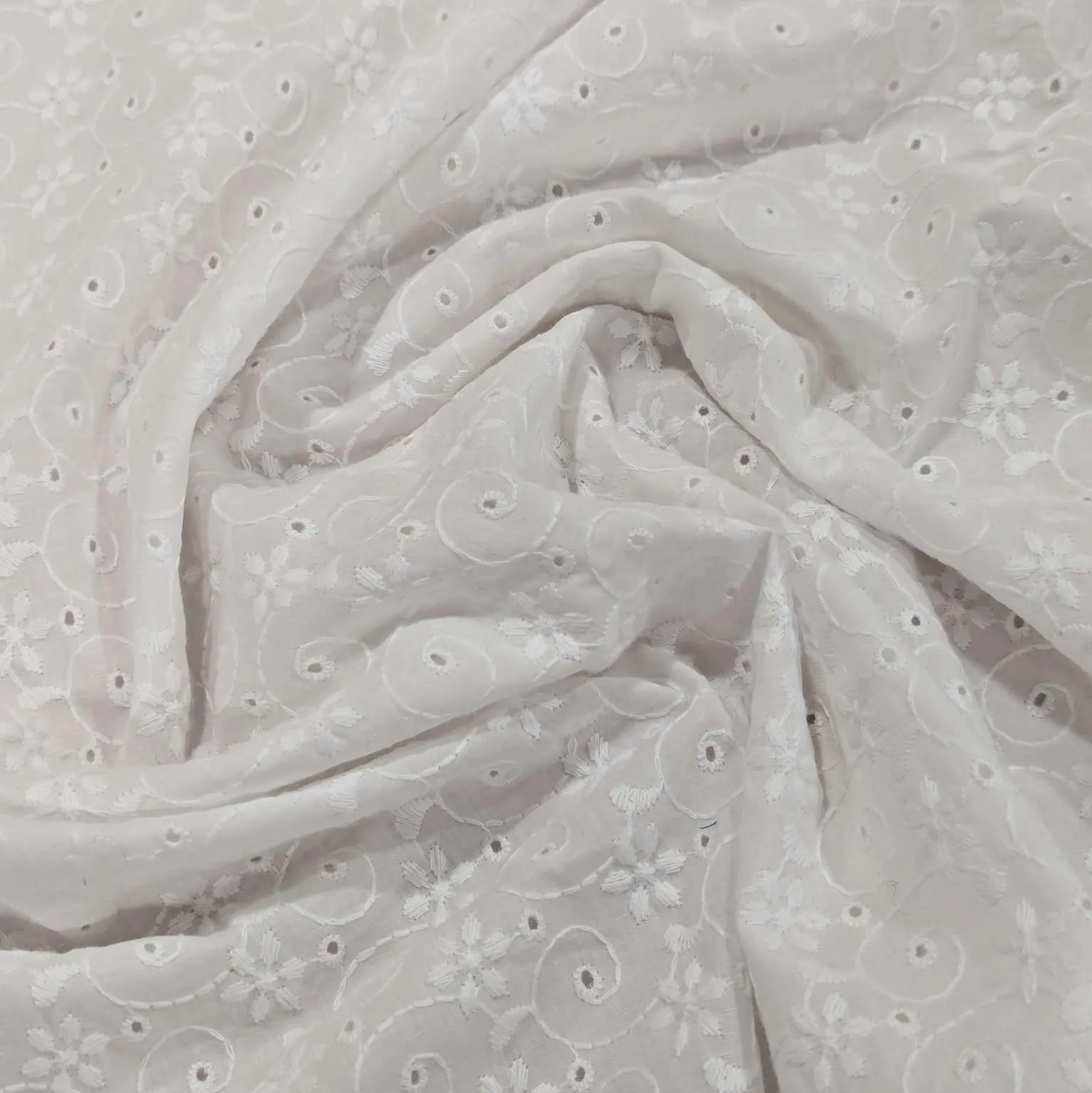 Fleur Embroidered, White