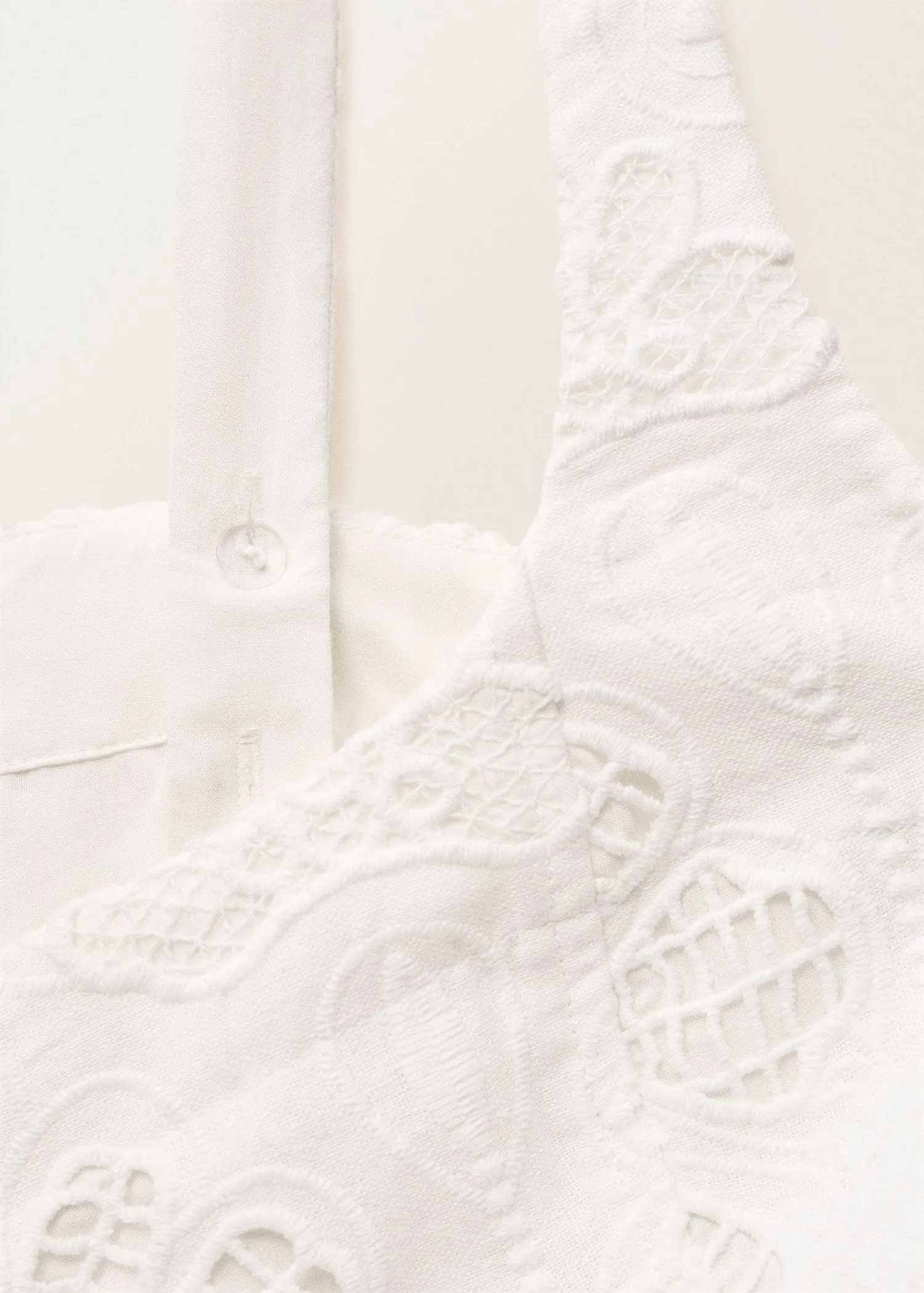 Floral embroidered linen flared dress