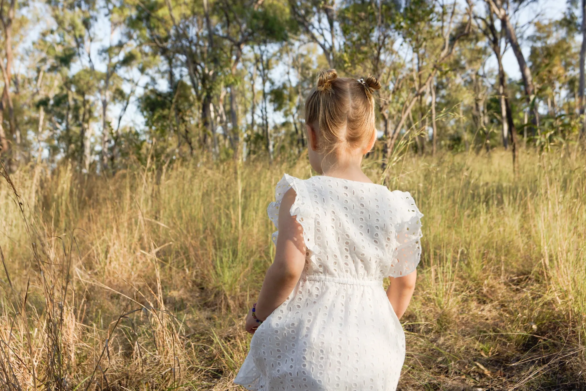 Flower Embroidered Dress - Pearl Button