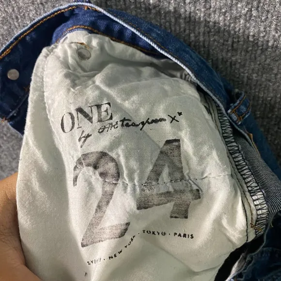 Free People x One Teaspoon Shorts 24 Blue Denim Hawks High Rise Cuffed