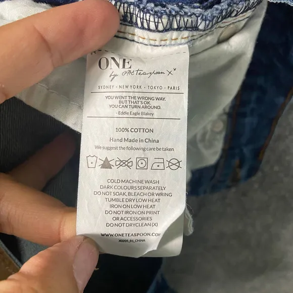 Free People x One Teaspoon Shorts 24 Blue Denim Hawks High Rise Cuffed