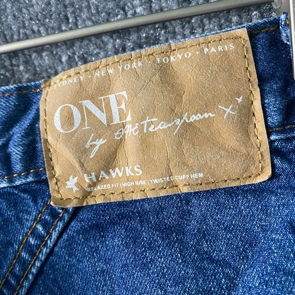 Free People x One Teaspoon Shorts 24 Blue Denim Hawks High Rise Cuffed