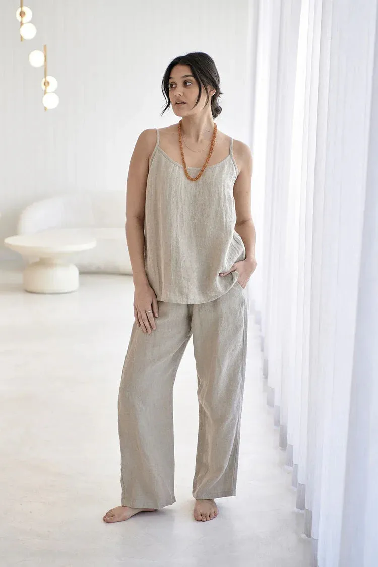 Fundamental Wide Leg Linen Pant Natural