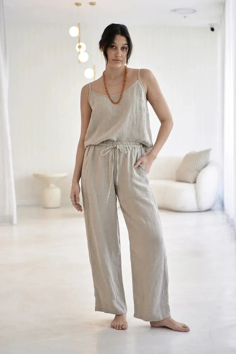 Fundamental Wide Leg Linen Pant Natural