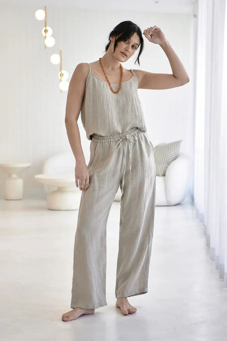 Fundamental Wide Leg Linen Pant Natural