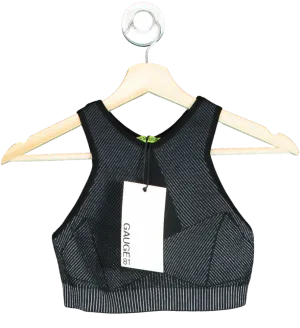 Gauge81 Black & Navy Yukon Sports Bra In Black / Cornflower UK S