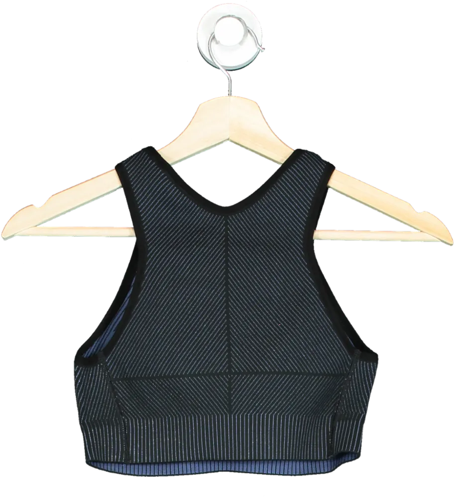 Gauge81 Black & Navy Yukon Sports Bra In Black / Cornflower UK S
