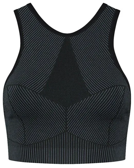 Gauge81 Black & Navy Yukon Sports Bra In Black / Cornflower UK S