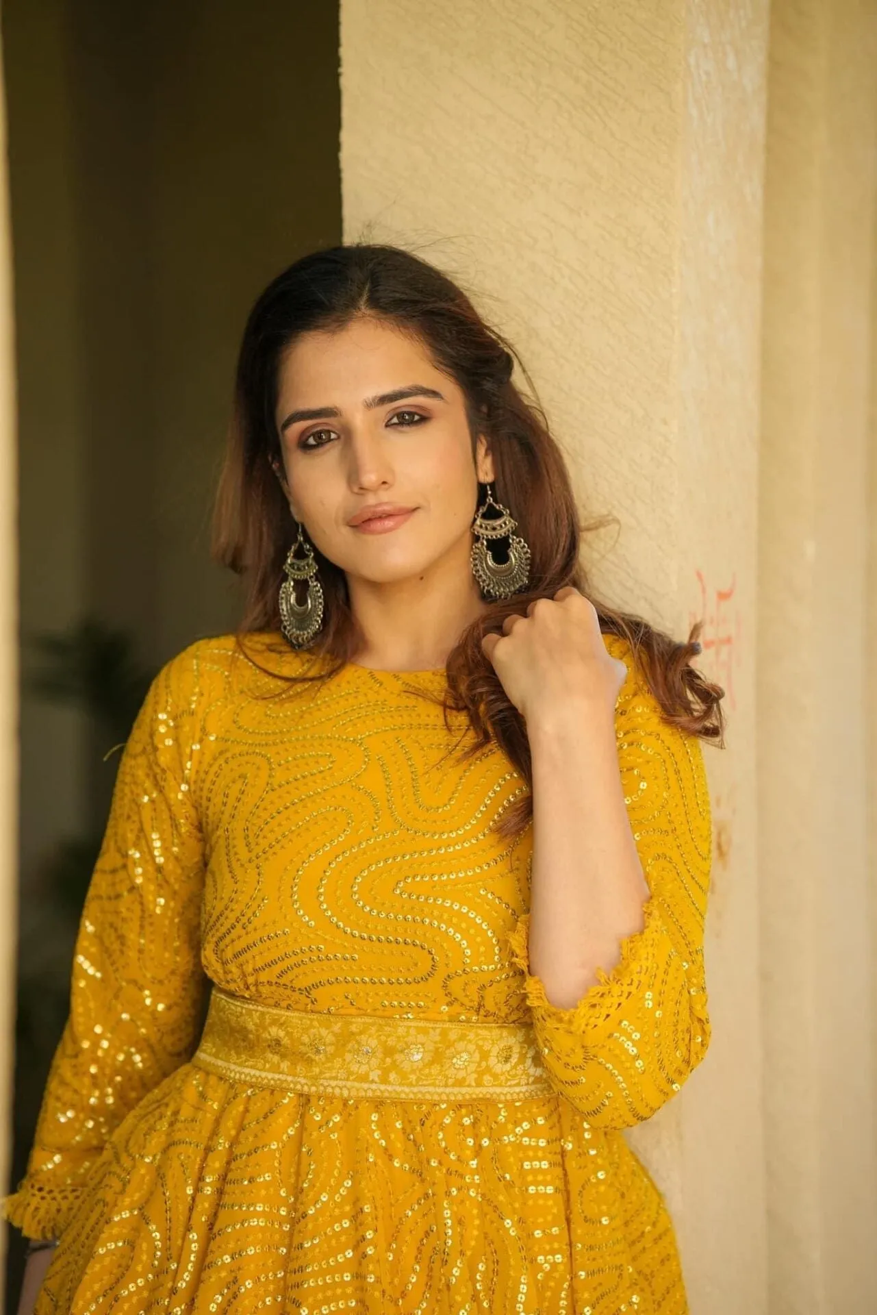 georgia yellow embroidered dress