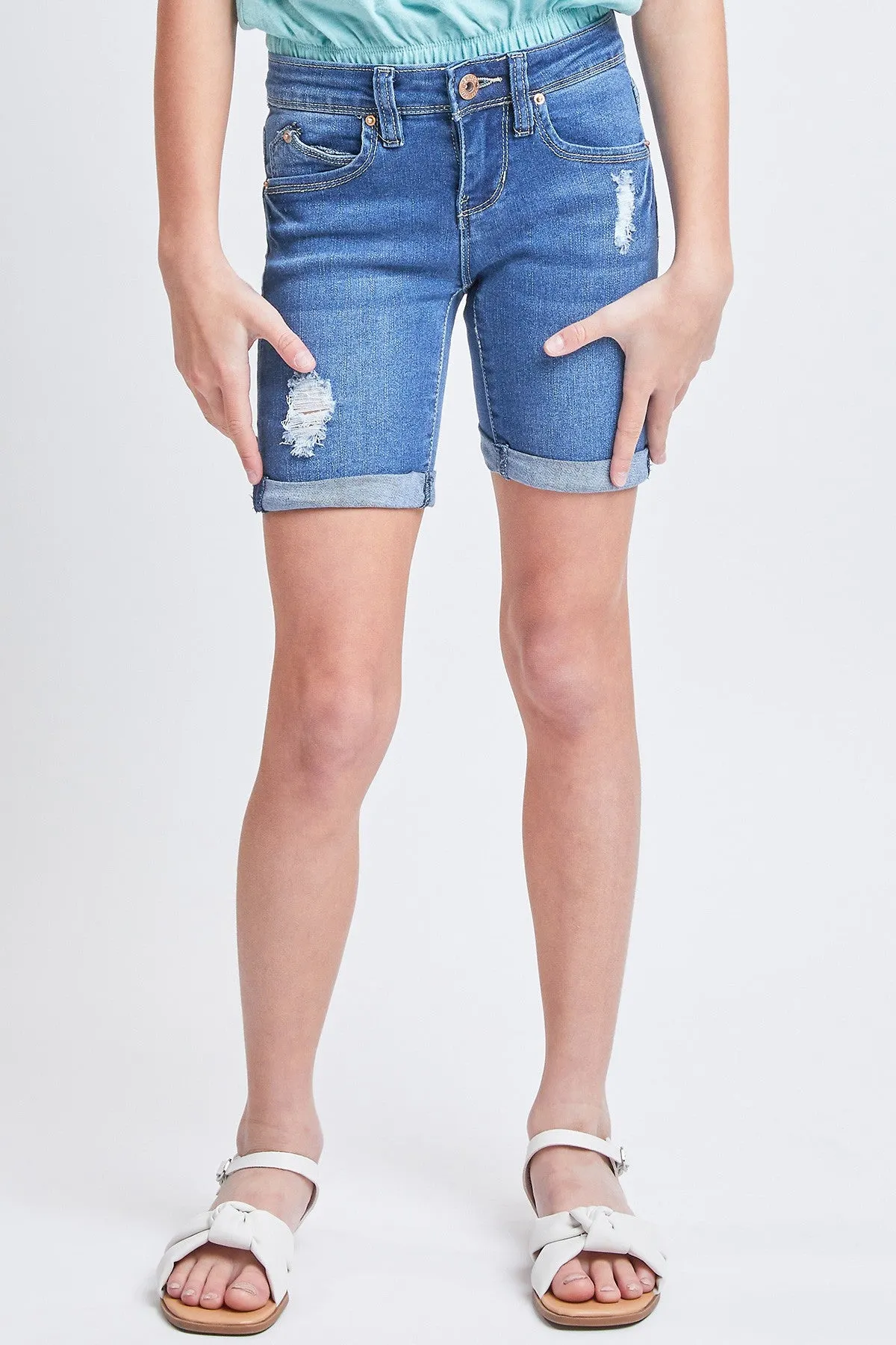 Girls WannaBettaFit Mid-Rise Bike Shorts, Pack of 12