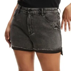 Good American Good Curve High Waist Cut Off Shorts