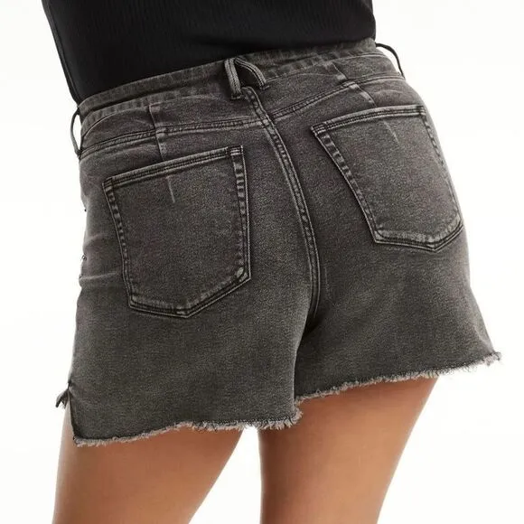 Good American Good Curve High Waist Cut Off Shorts
