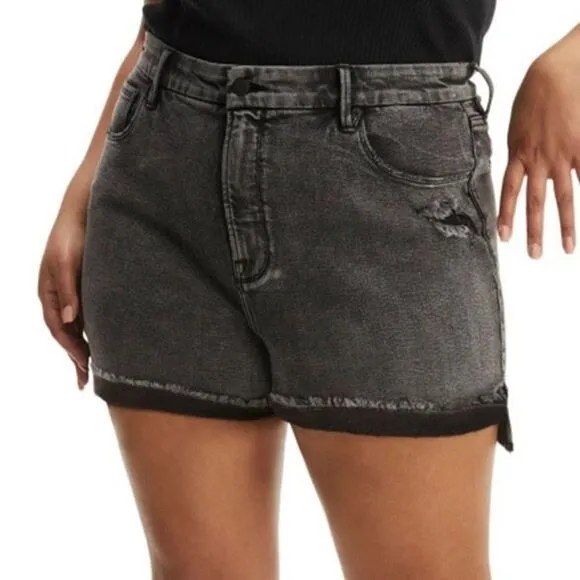 Good American Good Curve High Waist Cut Off Shorts
