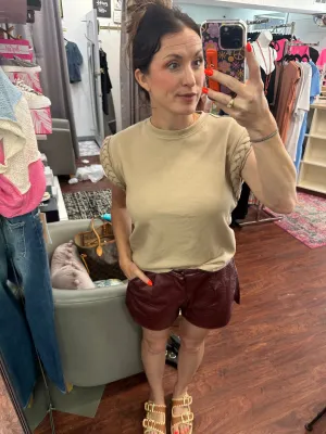 Got It Good Braided Top: Taupe