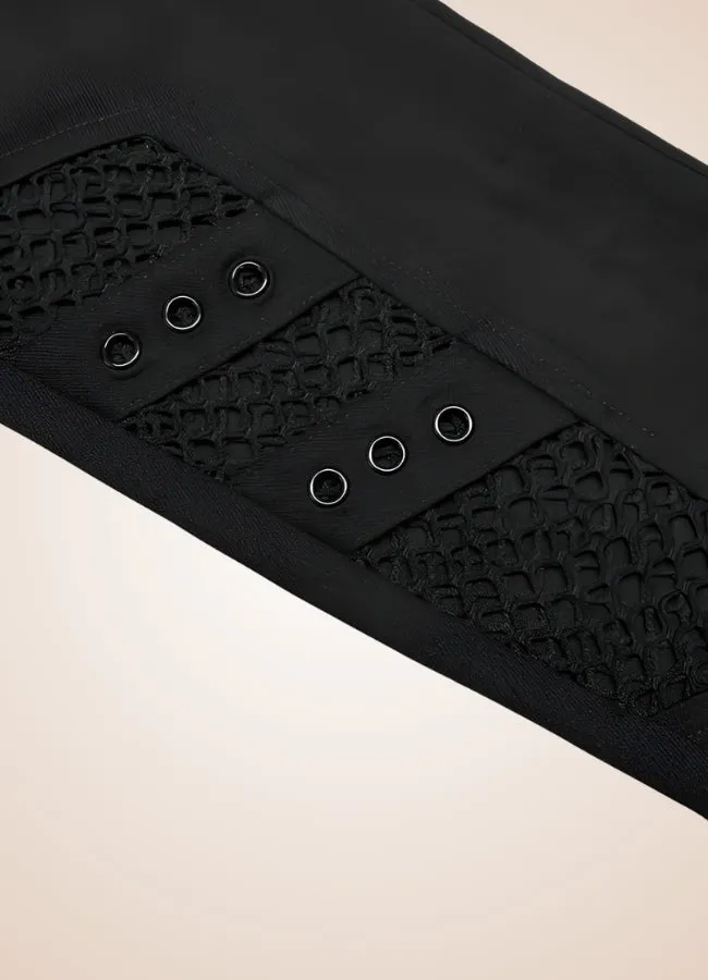 Gothic Punk Hollow Mesh Pants