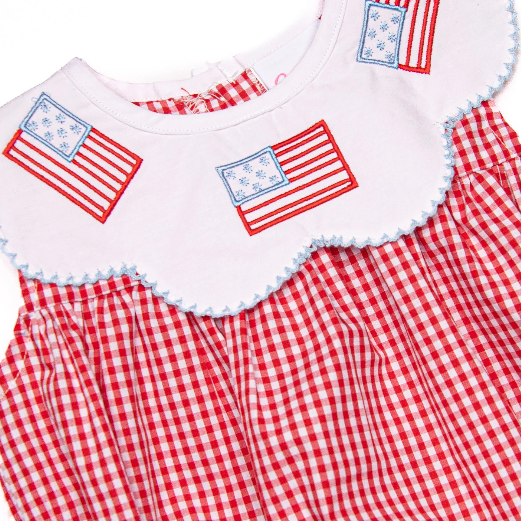 Grand Old Flag Embroidered Dress, Red