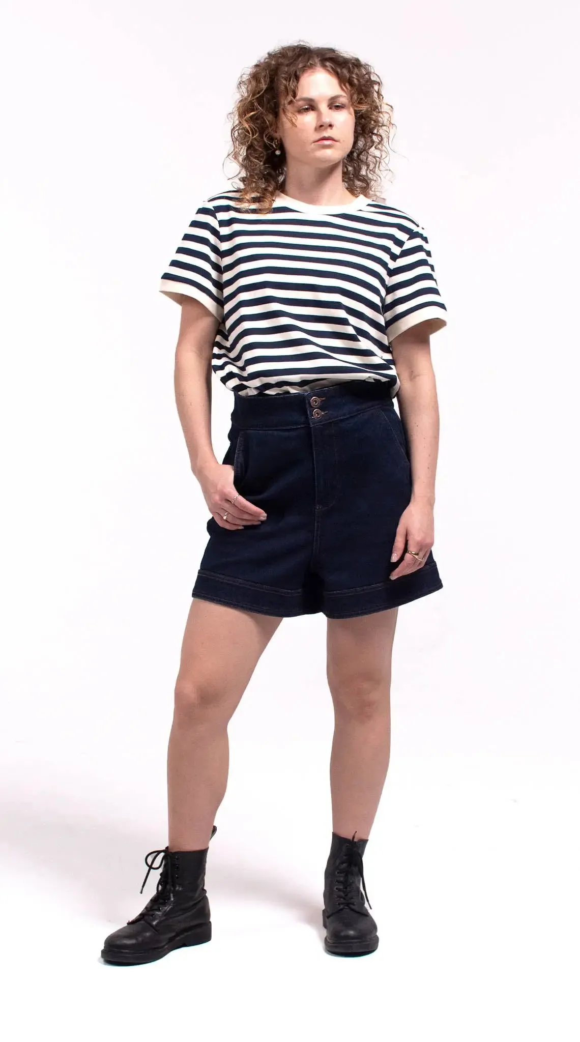 Grevillea High-Waist Denim Shorts - Denim
