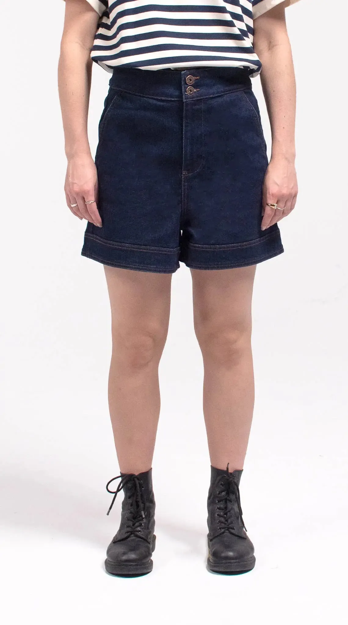Grevillea High-Waist Denim Shorts - Denim