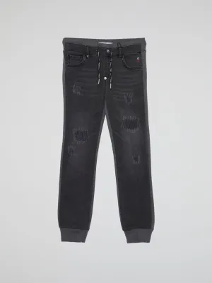 Grey Distressed Baggy Trousers (Kids)