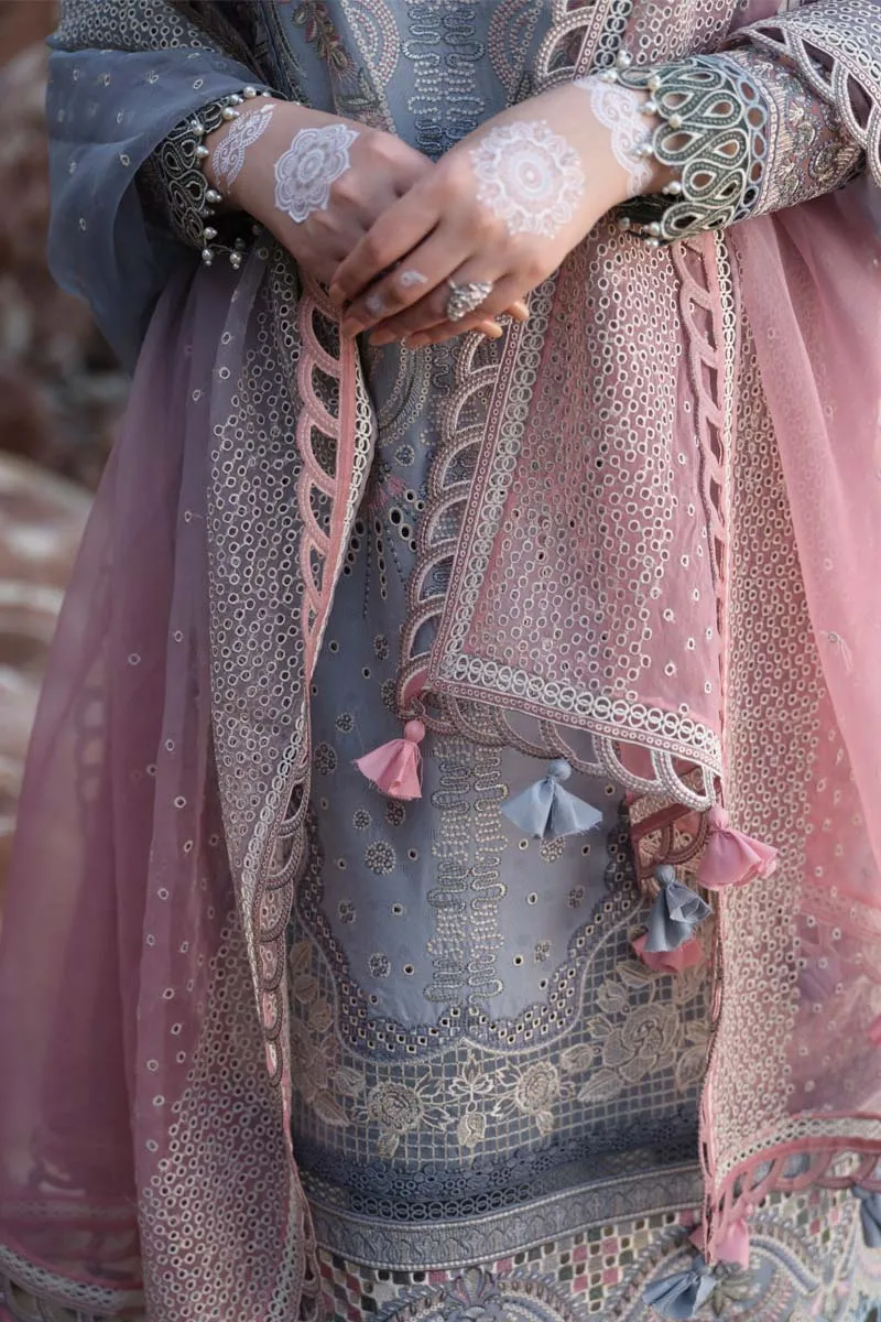 Grey Kameez Trouser Embroidered Pakistani Eid Dress