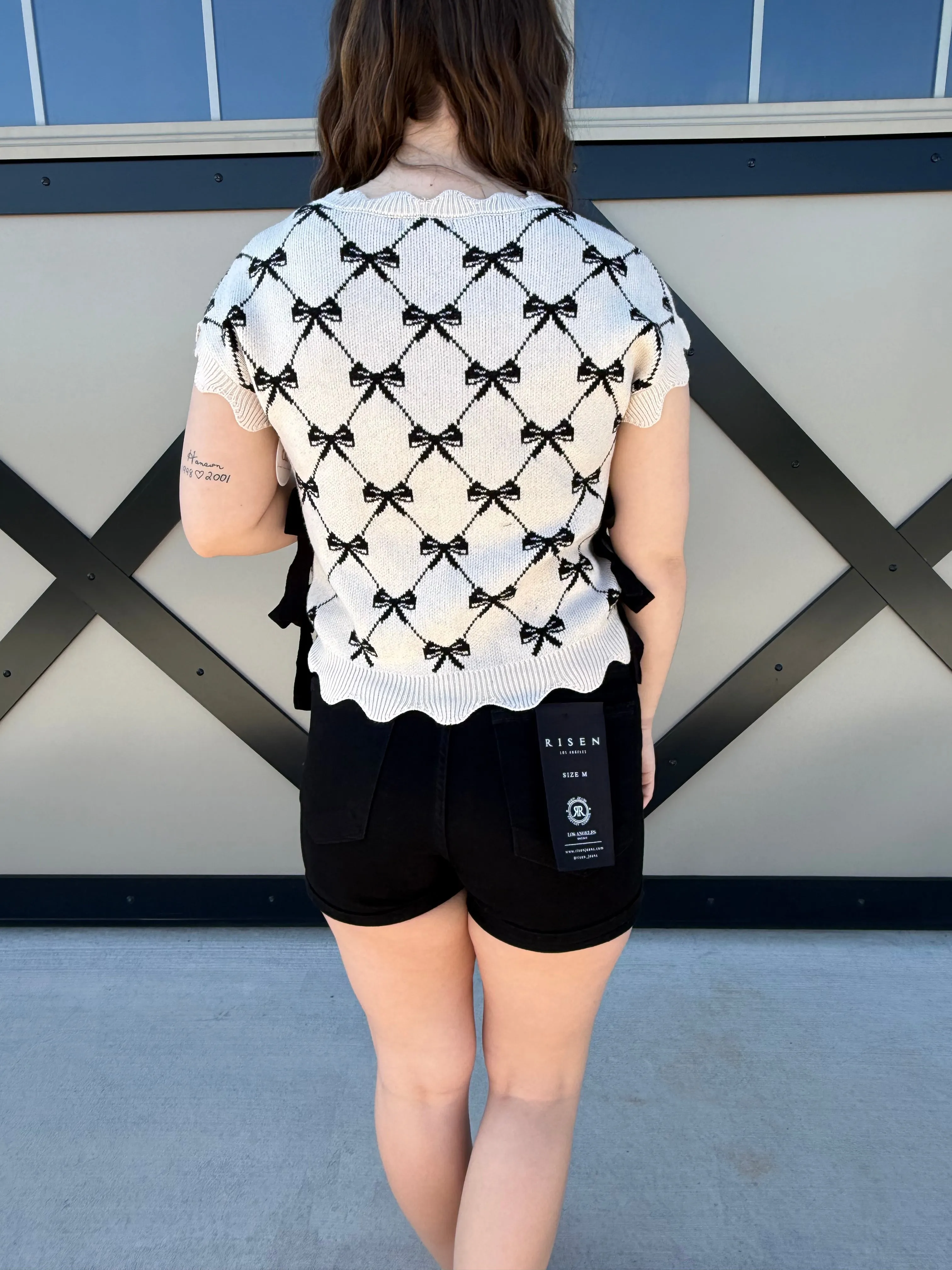 High Sprinted Denim Shorts