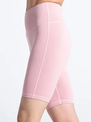 HIGH WAIST BIKER SHORTS, BLUSH